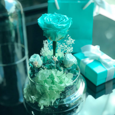 (情人節預訂）Tiffany Blue 玫瑰花園保鮮花永生花禮 Mint Green Preserved Flowers