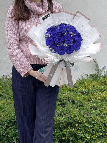 （情人節預訂）生日求婚 20 枝保鮮玫瑰花束   永生花束20 Preserved Roses Bouquet