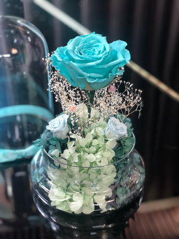 (情人節預訂）Tiffany Blue 玫瑰花園保鮮花永生花禮 Mint Green Preserved Flowers