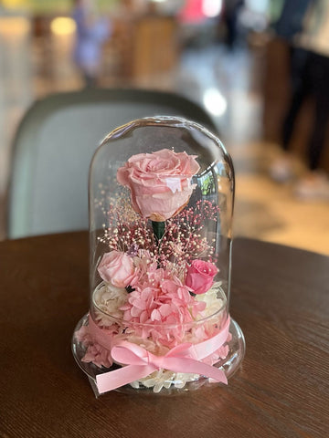 （情人節預訂）粉紅玫瑰花園保鮮花永生花禮 La Romance in Pink  Preserved Flowers