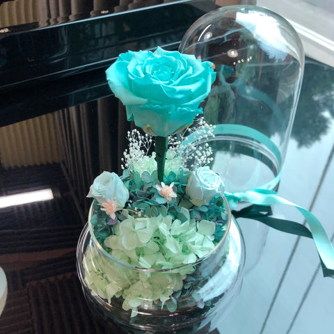 (即日希慎/旺角TOP商場取) Tiffany Blue 玫瑰花園保鮮花禮 現貨Mint Green Preserved Flowers